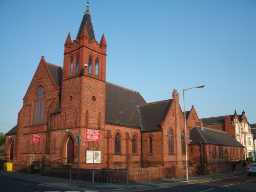 Whitehall Road Methodist Church, Bensham, Gateshead, as seen from the junction with Coatsworth Road