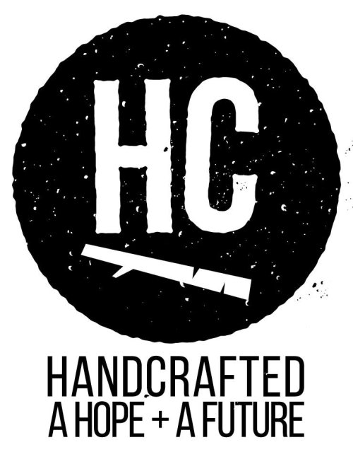 Handcrafted Projects logo, black circle with HC in white capitals.