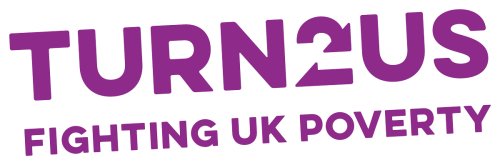 TURN2US in bold purple text - Fighting UK Poverty