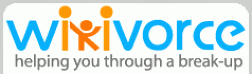 logo - the two 'i's in wikivorce are parents, the 'k' in between a child reaching toward each one.