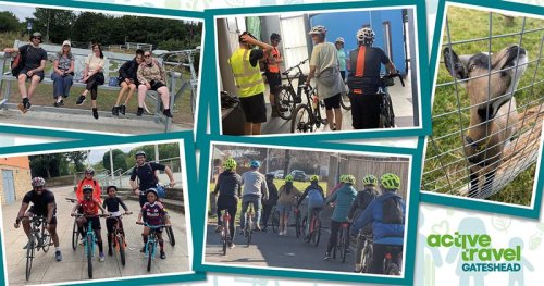 collage of photos from the active travel team 