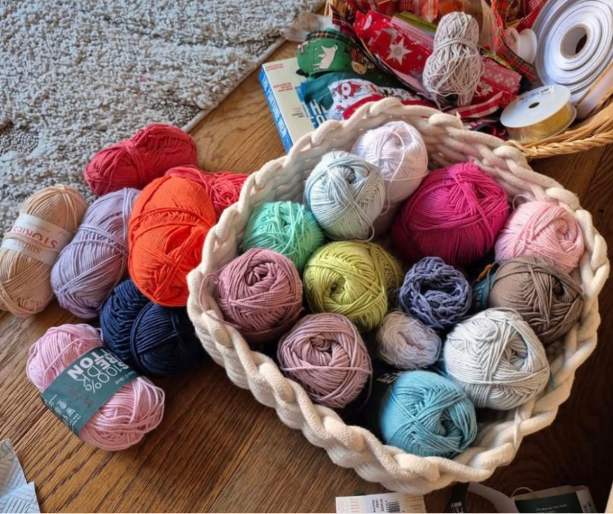 Balls of colourful wool