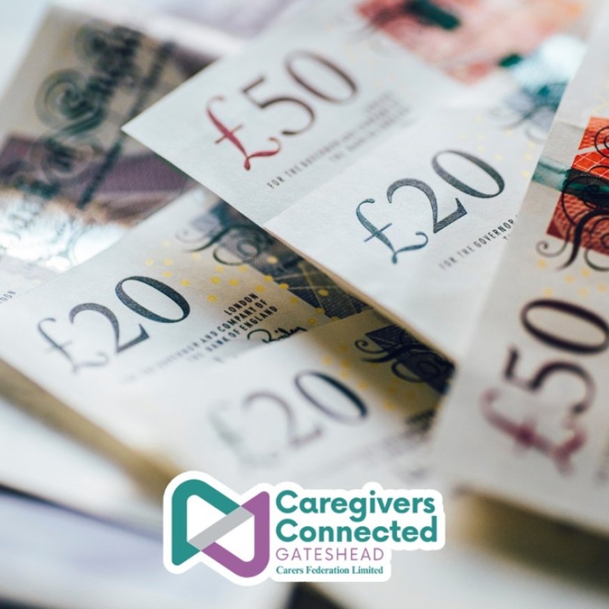 Photograph of pound notes.