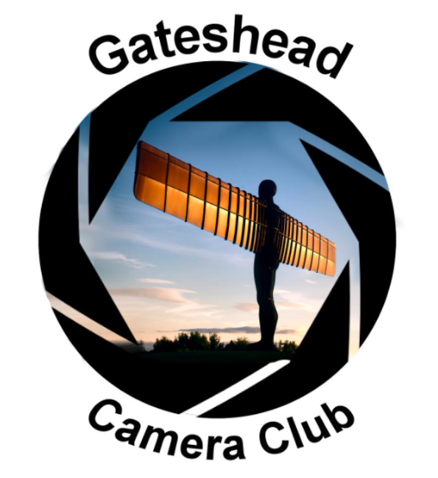 Gateshead Camera Club text surrounding image of the Angel of the North