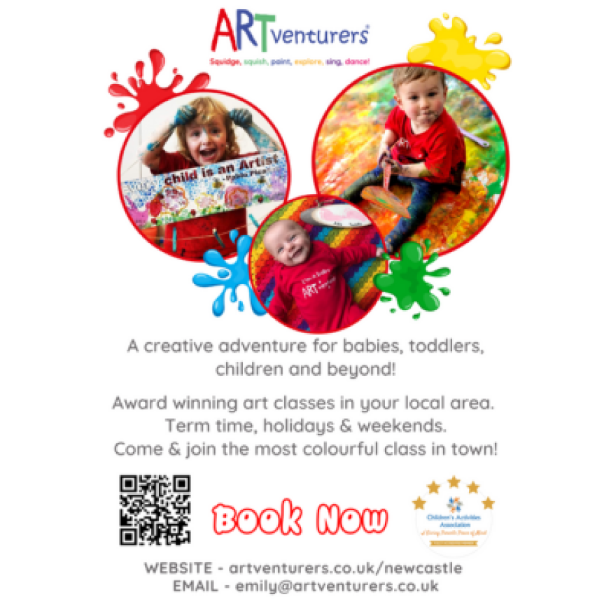 A creative art class for babies, toddlers and children.  Term time, holidays and weekends.