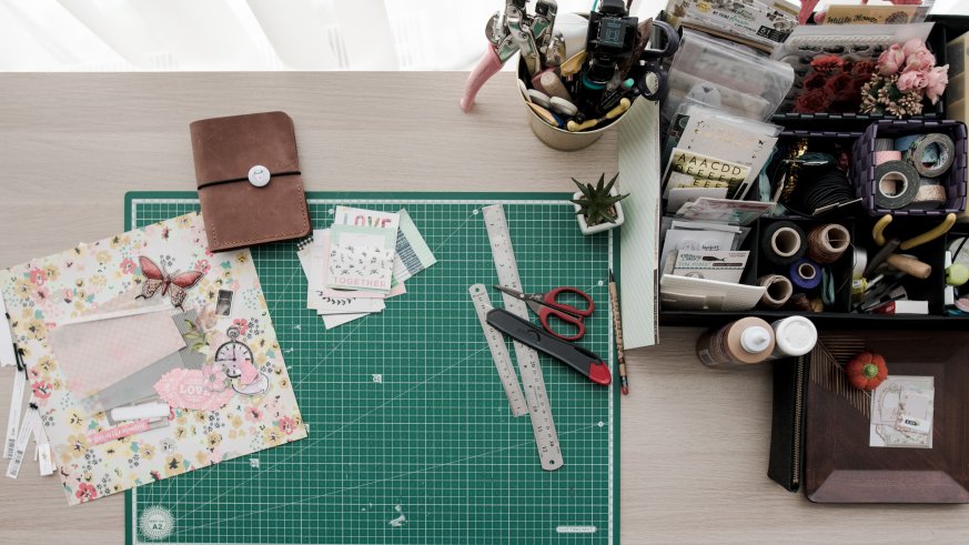 Image of craft mat and supplies 