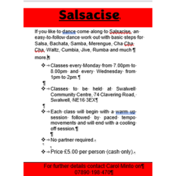 A fun dance exercise class with basic steps in salsa, cha cha cha, waltz and many more