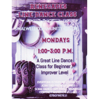 A line dancing class for beginners/intermediate dancers.  
