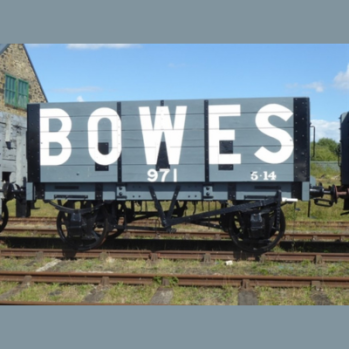 Illustration of waggon with Bowes  in writing  