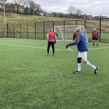 Walking football session at Gateshead Stadium
