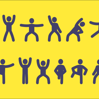 Illustration of stick figures in different exercise shaps