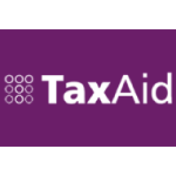Tax aid written on purple background