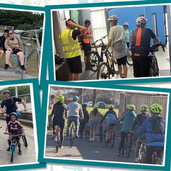 collage of photos from the active travel team 