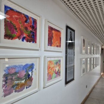 Examples of bright, vibrant artwork by people living with dementia