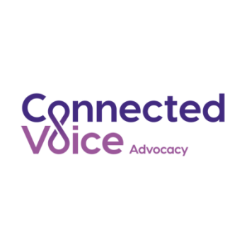The words Connected Voice Advocacy